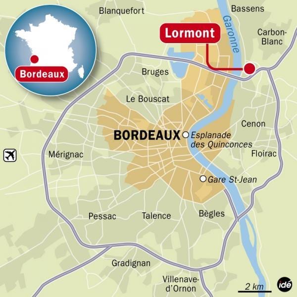 kaart van Bordeaux voorstad