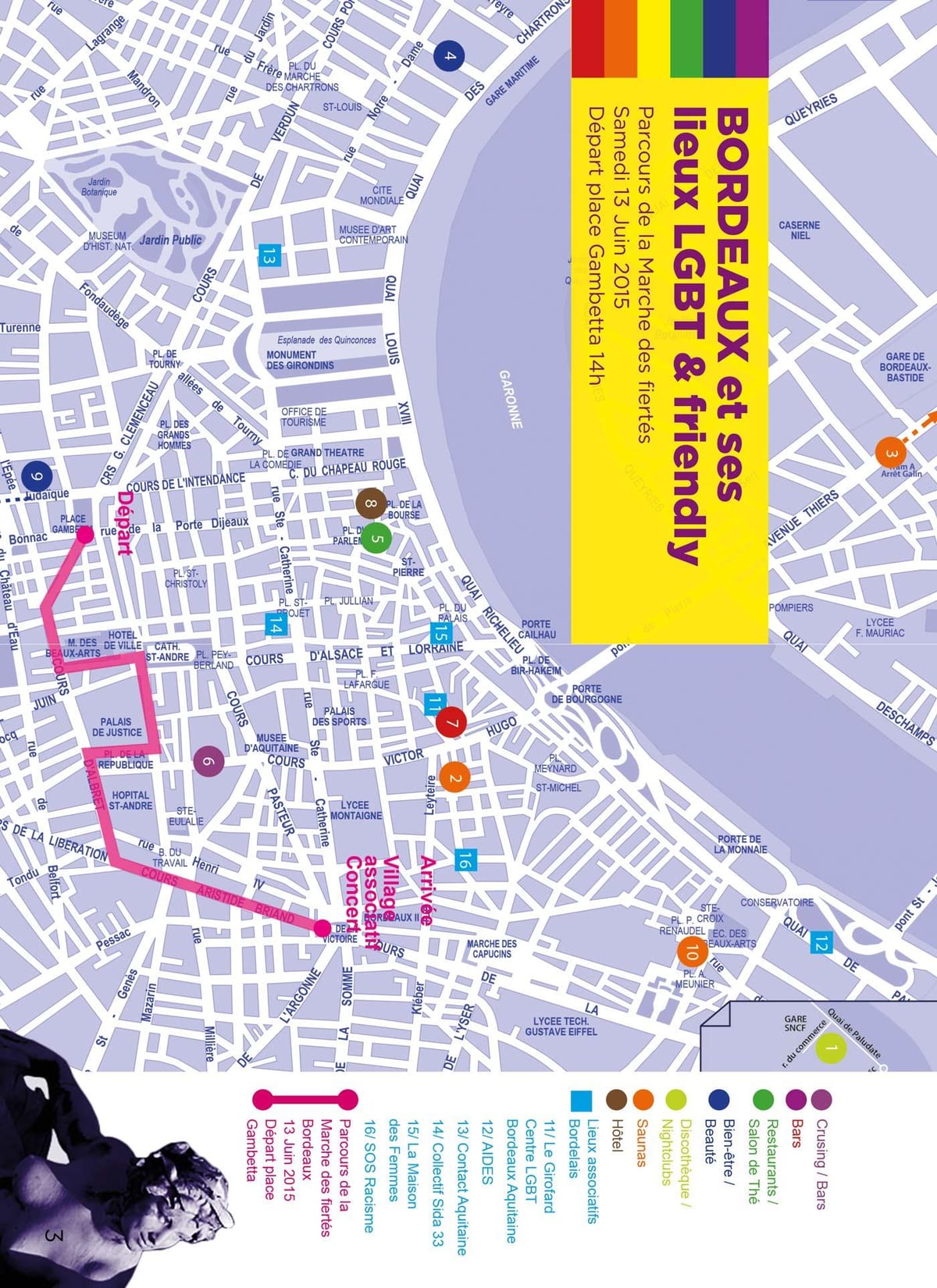 kaart van Bordeaux gay map