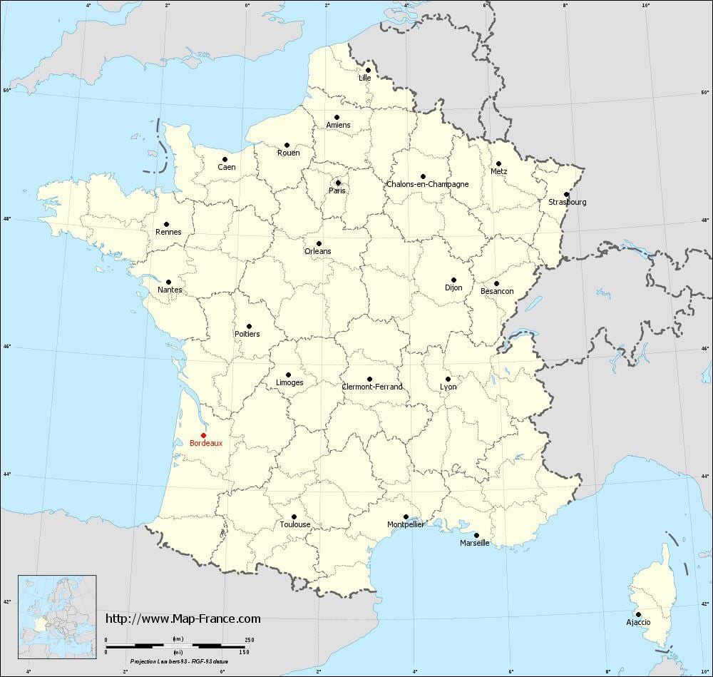 Bordeaux gemeenten kaart