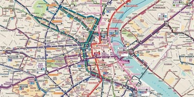 Bordeaux bus route kaart