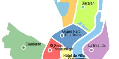 Kaart van Bordeaux in de buurt