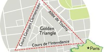 Kaart van Bordeaux golden triangle 
