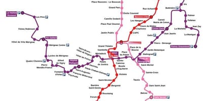 Bordeaux metro kaart