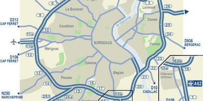 Bordeaux road kaart