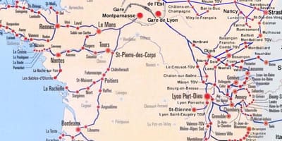 De stad Bordeaux tram kaart