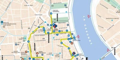 Kaart van Bordeaux walking tour