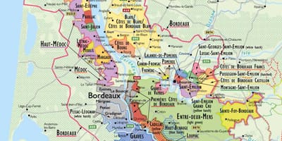 Wijngaarden van Bordeaux kaart