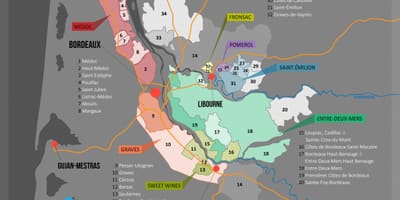 Bordeaux wijnregio kaart