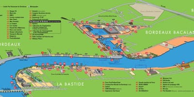 Kaart van de haven van Bordeaux 