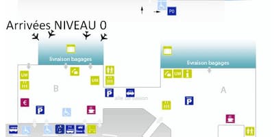 Kaart van Bordeaux luchthaven