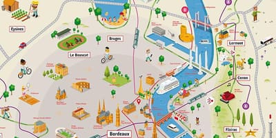 Bordeaux en omgeving kaart